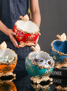 门口鞋柜放钥匙收纳盒家用茶几玄关杂物收纳盘礼品钥匙盒乔迁