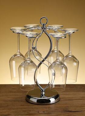 家用红酒杯架创意倒悬挂高脚杯现代葡萄吊杯架子简约酒柜展示摆件