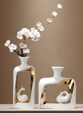 新中式电视柜客厅陶瓷花瓶摆件高端大气上档次玄关家具家居装饰品