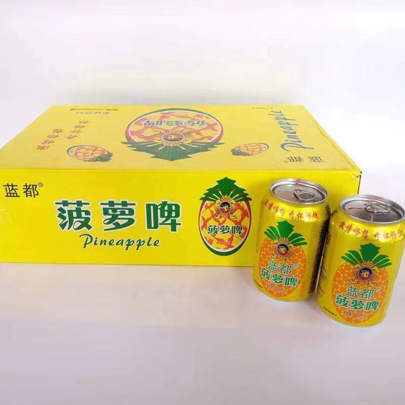 整箱菠萝啤味饮料 蓝都菠萝啤味碳酸饮料320ml*24罐