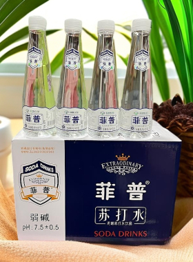 4月新货苏打水整箱菲普苏打水弱碱性水无气无糖苏打水390ml*15瓶