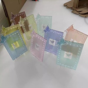 隐蝶大号亚克力谷子美化展示架吧唧收纳架小卡谷美台卡桌牌