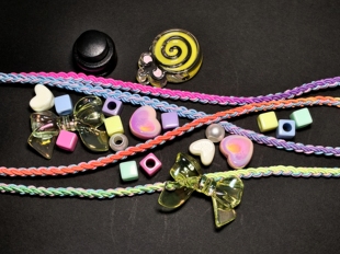 手工编织游泳泳镜带彩色泳镜绳diy泳镜绳缤纷泳镜带蝴蝶结吊坠