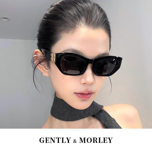 欧美风猫眼黑超防紫外线墨镜女
