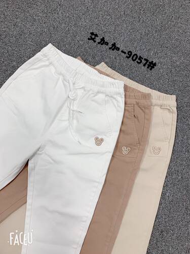 艾加加高腰纯棉单裤长裤