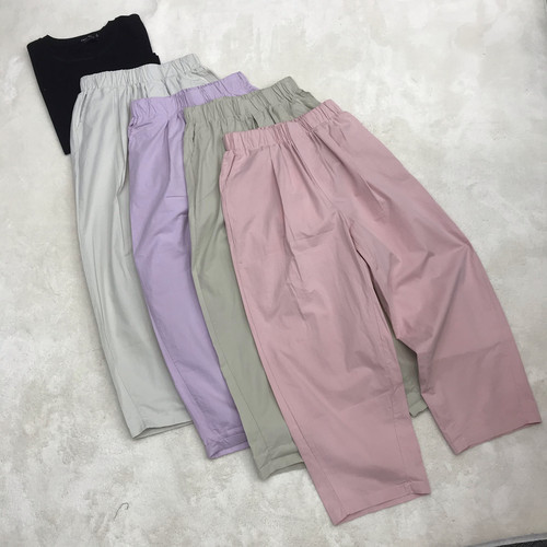 DM夏季8882韩系万能腰水洗棉宽松高腰休闲哈伦裤垮裤萝卜裤2026