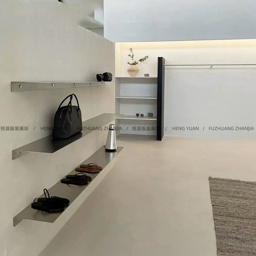 服装店层板架实心壁挂鞋包展示架