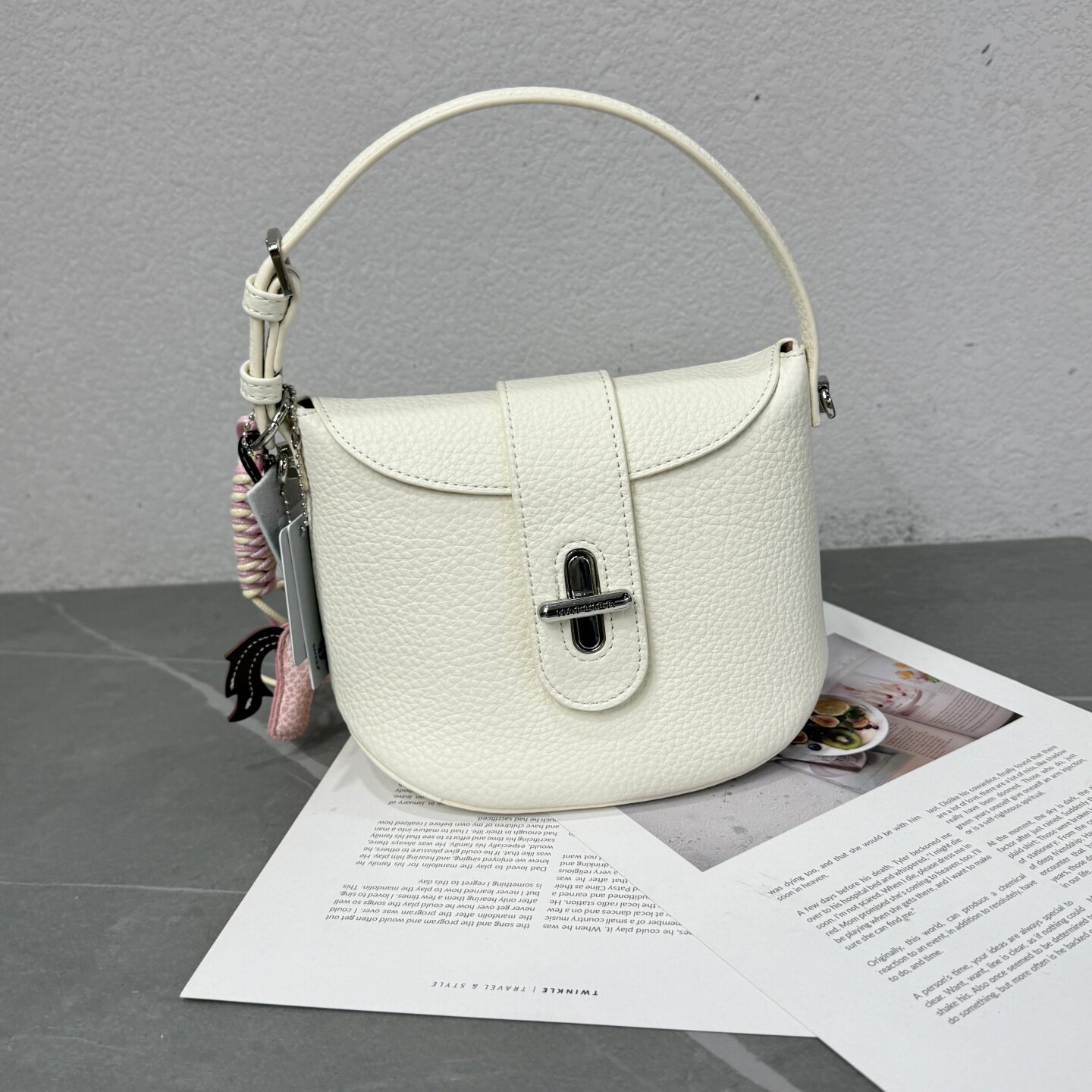 小众轻奢高级感荔枝纹元宝包2026新款百搭时尚饭盒包单肩斜挎包女