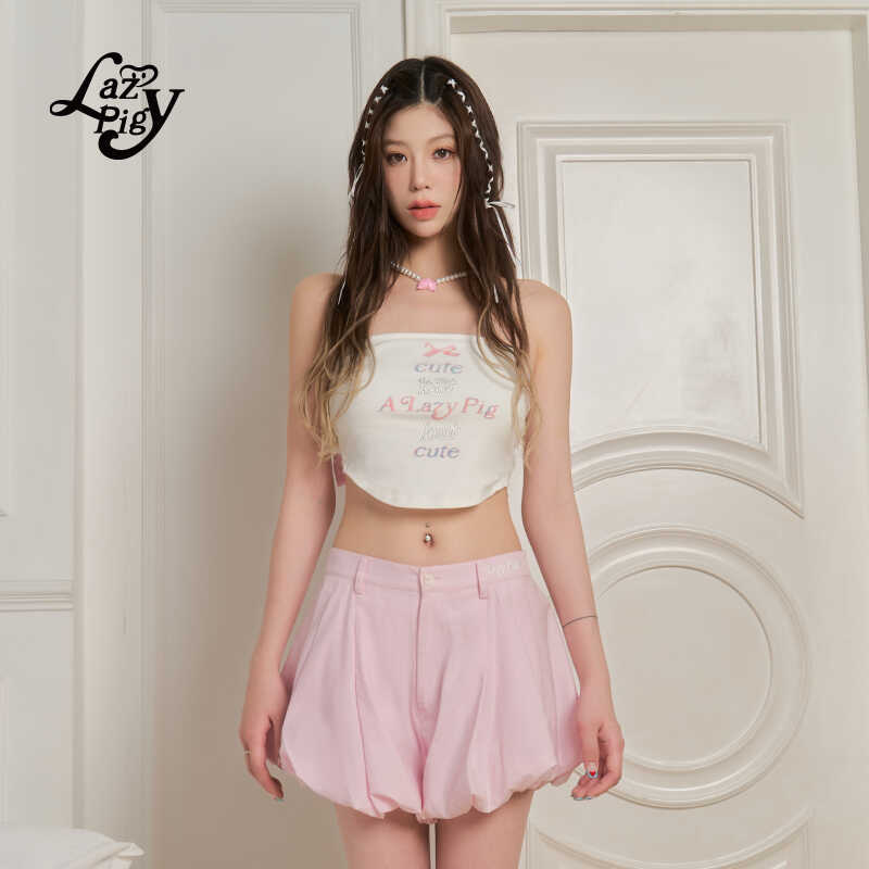 夏季可拆卸蝴蝶结抹胸短款辣妹