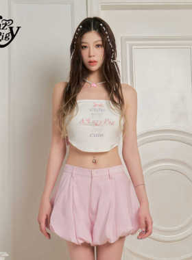 ALazyPig可拆卸蝴蝶结抹胸女夏季新品烫钻防走光辣妹短款T恤上衣