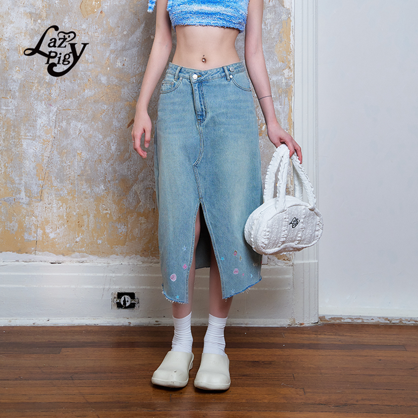 开衩半身牛仔裙女夏季新品