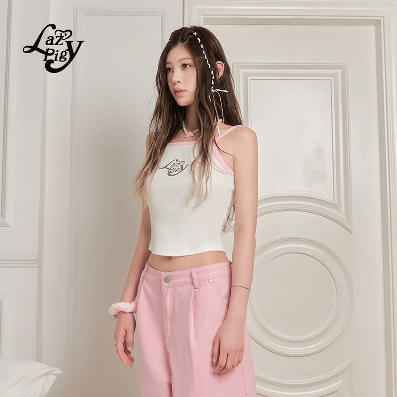 撞色罗纹背心女夏季新款