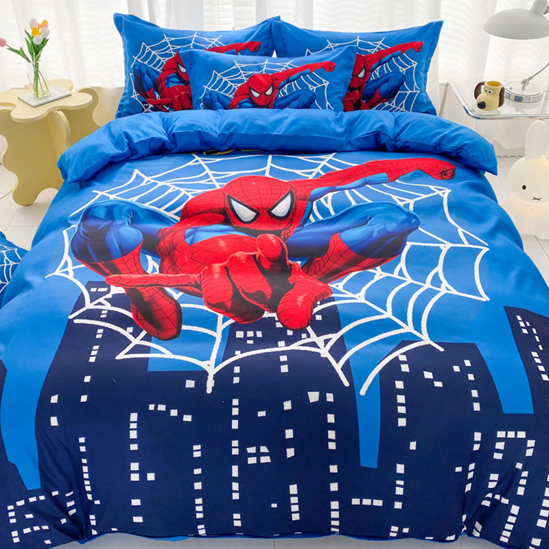 漫威蜘蛛侠卡通被套单件儿童男童卡通床品单独被罩四件套男孩被单