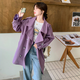 现货新款休闲紫色短风衣2C282-857P145K198，女装风衣，2C282
