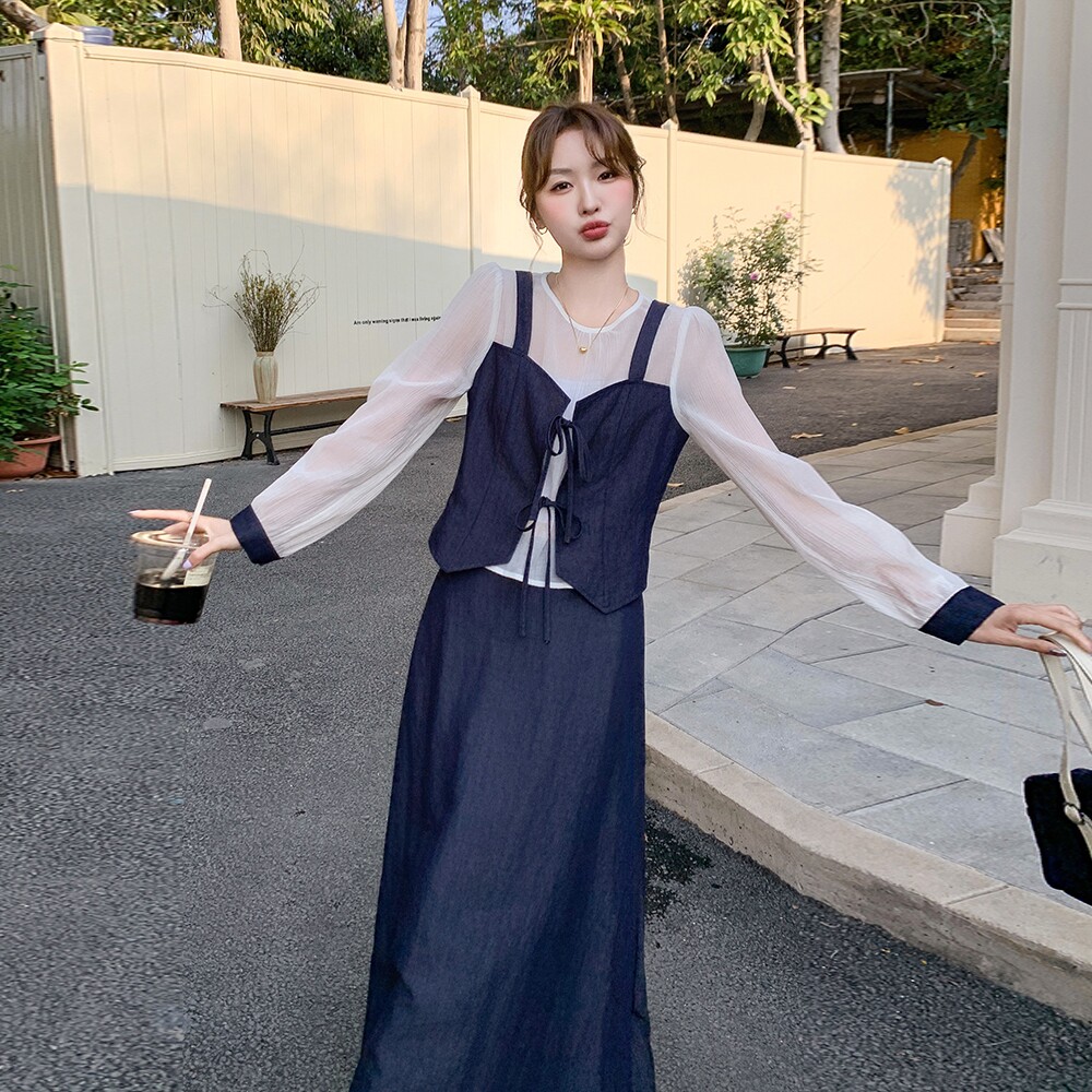 现货假两件半身裙两件套2C282-921P160K228,女装套装/套裙,2C282
