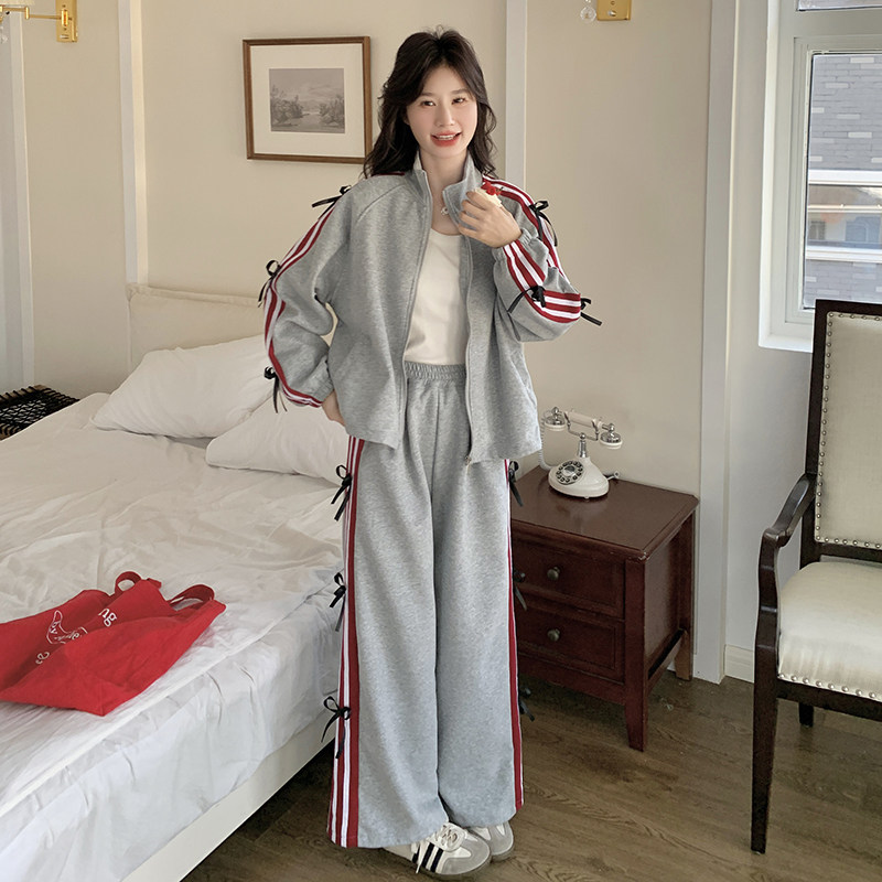 现货百搭蝴蝶结拼色卫衣套装2C282-911P155K218,女装套装/套裙,2C282