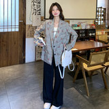 现货印花格纹小西装外套2C282-836P125K178，女装西装，2C282