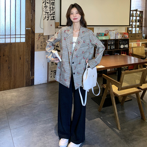 现货印花格纹小西装外套2C282-836P125K178图片