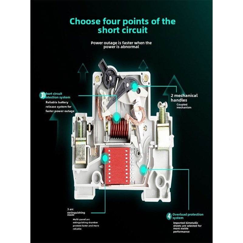 M漏电保护人民用电空气开关32A空气开关2P63A三相漏电保护家用断
