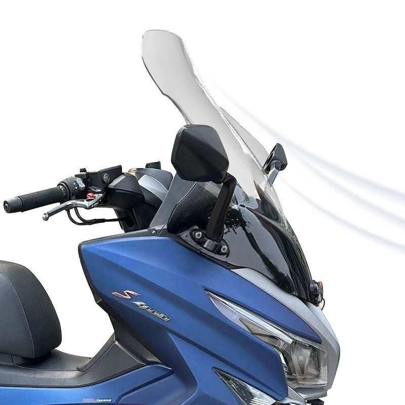 适用于光阳赛艇250玻璃挡风板前加高配件L300透明S400改装风挡