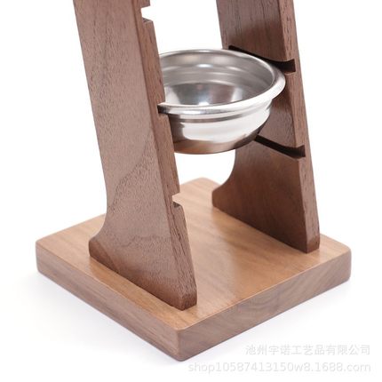 黑胡桃实木浓缩咖啡粉碗过滤器51/53/58桌面置物架架便携适用收纳