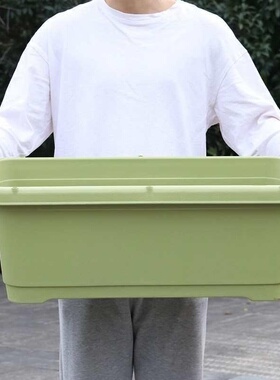 诚信 家庭塑料花盆 阳台种菜盆 可储水长方形花槽庭院蔬菜种植盆