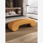 床尾凳卧室多功能弧形真皮夫妻春凳长条沙发床榻主卧情侣床边凳