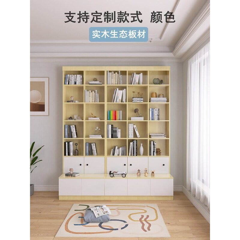 书柜一体整墙墙壁客厅置物放式轻奢靠墙卡座格子柜到顶共享
