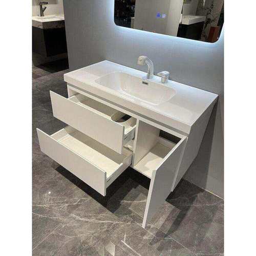 60-120CM小红书款浴室柜洗漱台橡木烤漆日系洗脸盆柜壁挂式智能