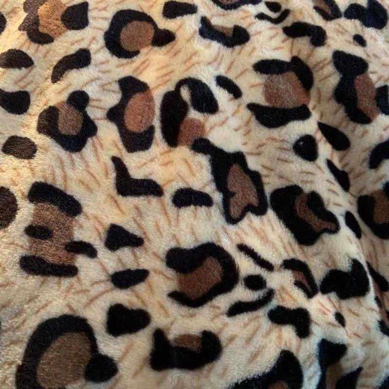 豹纹宽幅2.2米加厚双面绒布料毛毯空调毯牛奶绒法兰绒睡衣面料