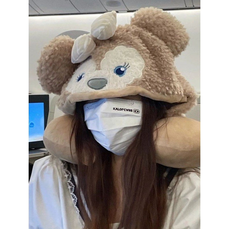 雪莉玫U型枕迪士尼帽子可爱连帽颈枕u形枕开车飞机高铁旅行护颈枕