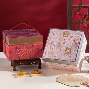 新中式绸缎伴娘伴手包装实用结婚空盒礼物糖盒感高级空盒子礼盒喜