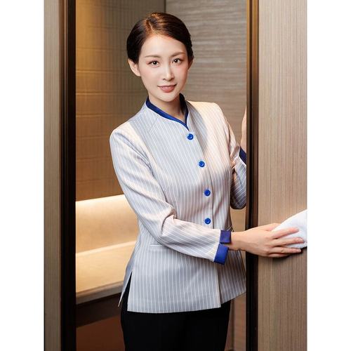 保洁工作服女长袖套装酒店客房家政物业清洁阿姨高端服务员工制服