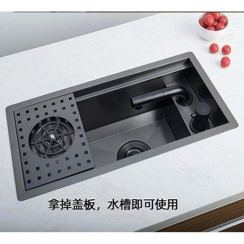隐形水槽洗杯器水池隐藏式吧台中岛台单槽茶水间台中盆细长窄边槽