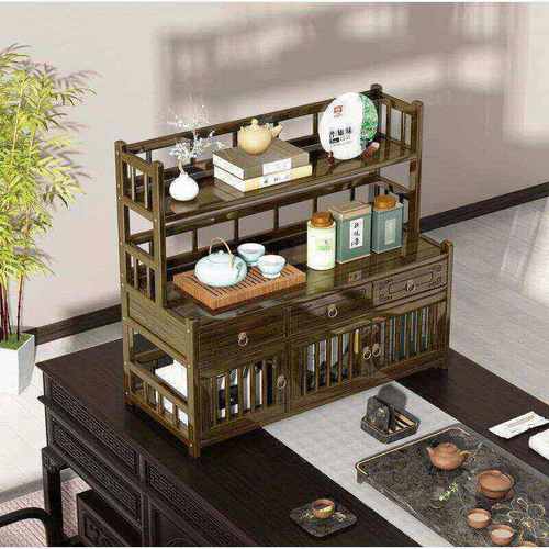 桌面博古架小型实木中式茶杯摆放紫砂壶茶具茶收纳桌上置物架架架