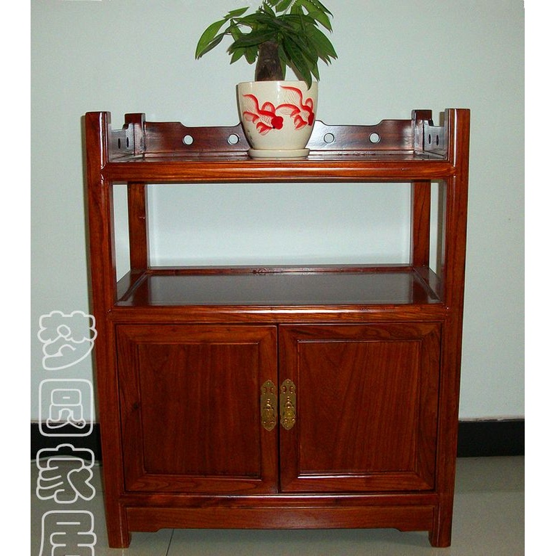 彷红木实木茶几花梨木小茶几茶桌储物柜榆木餐边柜老榆木茶水柜