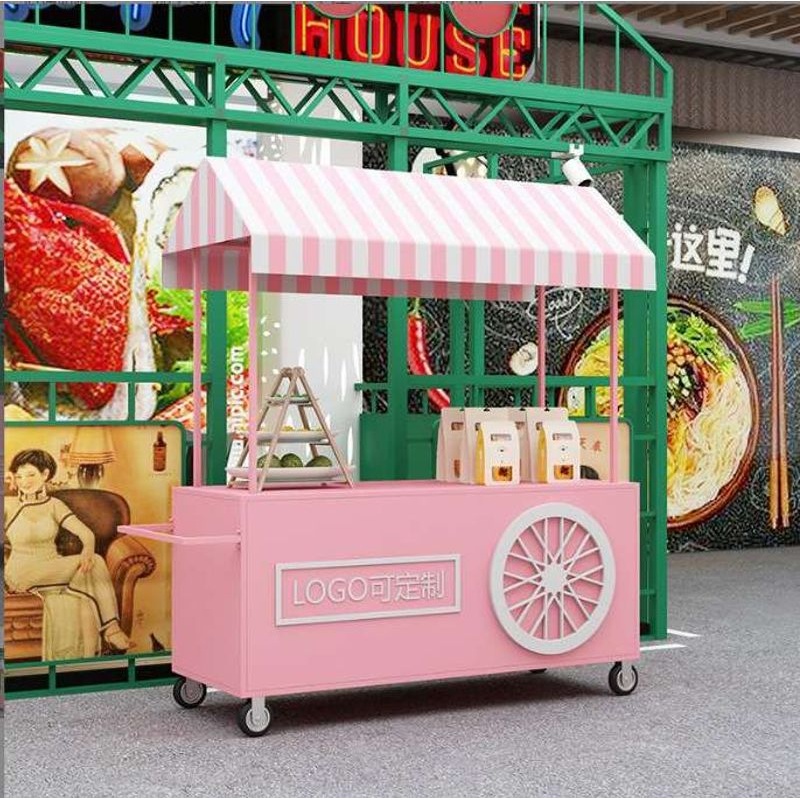 小餐车推车夜市步行街摆地摊神器铁艺美食车餐车置物架售卖车定制