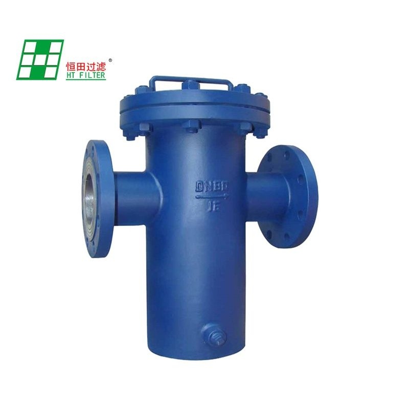 厂家直供工业篮式过滤器毛发过滤器 法兰接口直通平底蓝式过滤器