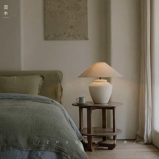 新疆包邮叕木|陶罐台灯/卧室床头灯复古风侘书房新民宿中式寂客厅