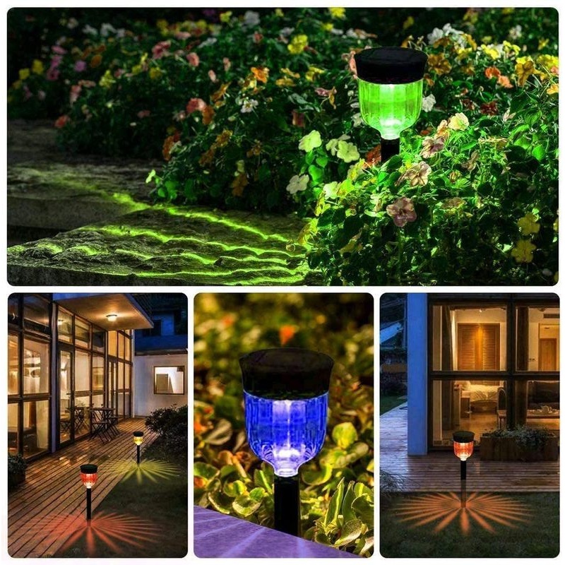 新款直销太阳能草坪灯户外花园灯七彩地插灯庭院灯装饰灯景观灯走