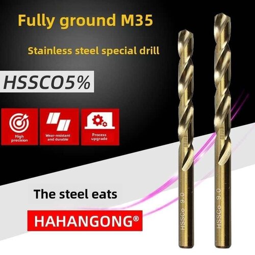 M35高性能高钴胺素不锈钢专用直柄钻头麻花钻含钴钻1-14mm Hssco
