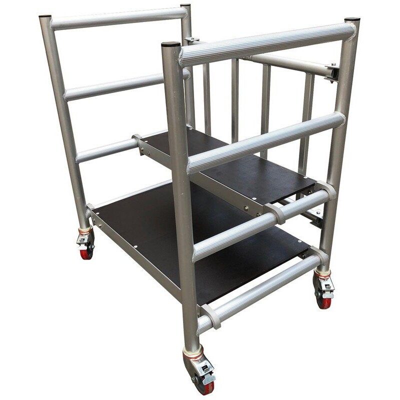 厂家供应 迷你铝制脚手架折叠可移动脚手架带踏板方便存放