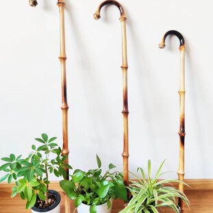 量心 特粗版防摔竹子拐杖老人防滑手工手杖正宗一体筇竹老人礼品