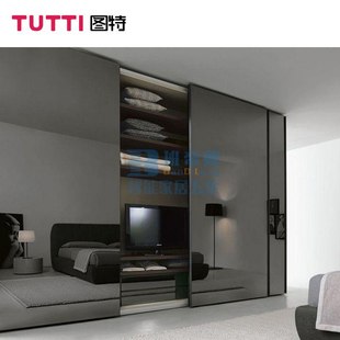 图特衣柜功能五金滑轮挂趟吊轮平趟门轨道阻尼缓冲巴士平移门滑轨