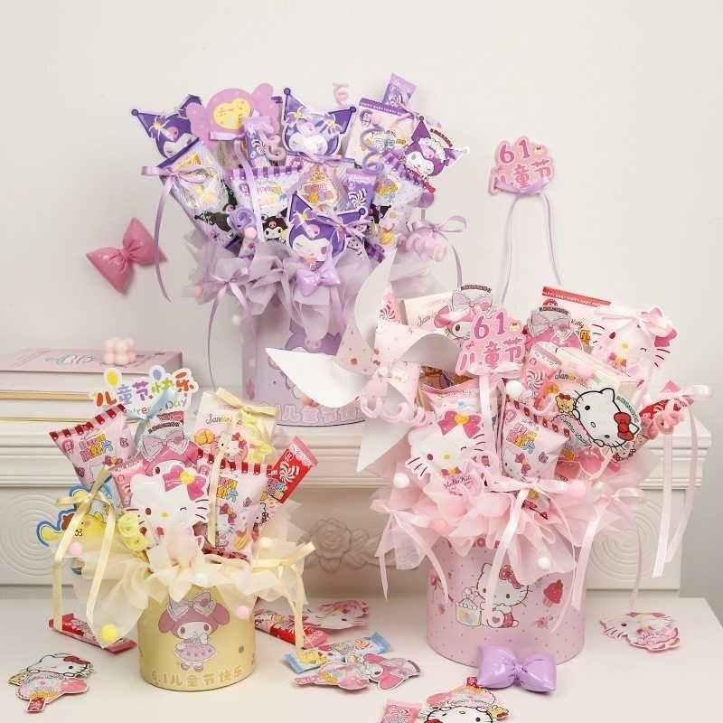 六一儿童节礼物零食抱抱桶花桶花艺花店花束包装DIY资材卡通礼盒,家居饰品,福桶,淘宝优惠券,粉丝福利购,淘宝优惠卷