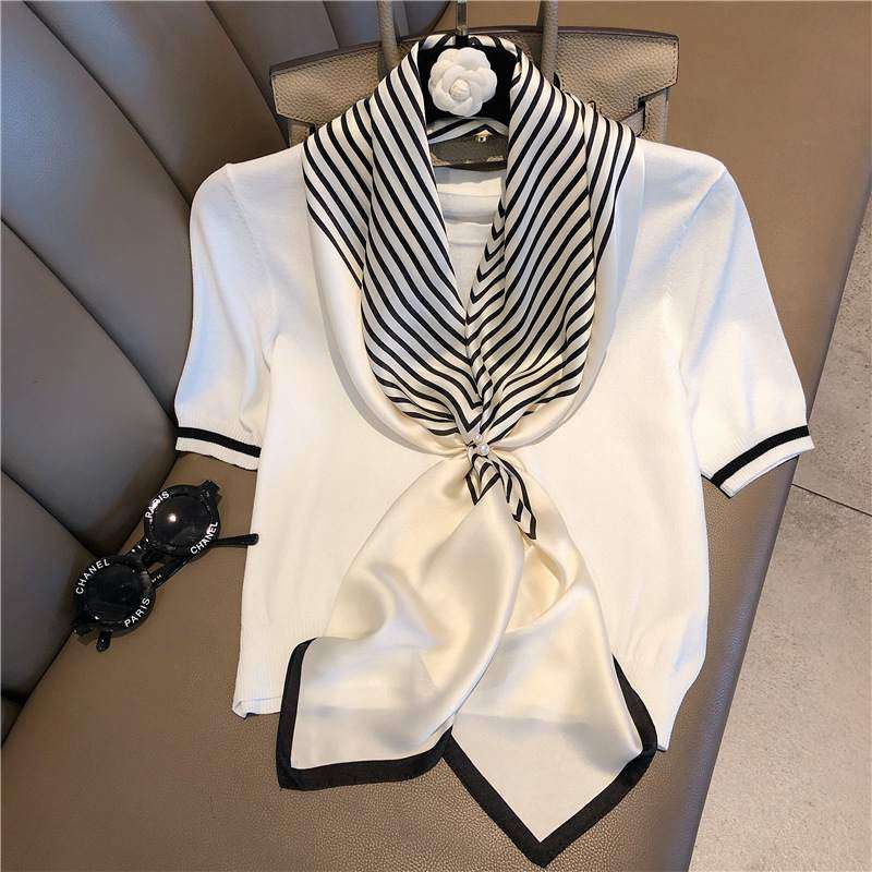 新品 欧美新款厂家90丝巾仿真丝印花装饰黑白条纹90大方巾披肩,服饰配件/皮带/帽子/围巾,围巾/丝巾/披肩,淘宝优惠券,粉丝福利购,淘宝优惠卷