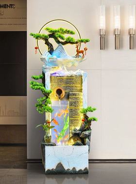 办公室落地流水摆件循环水八方来财风水轮假山喷泉水风车乔迁礼物