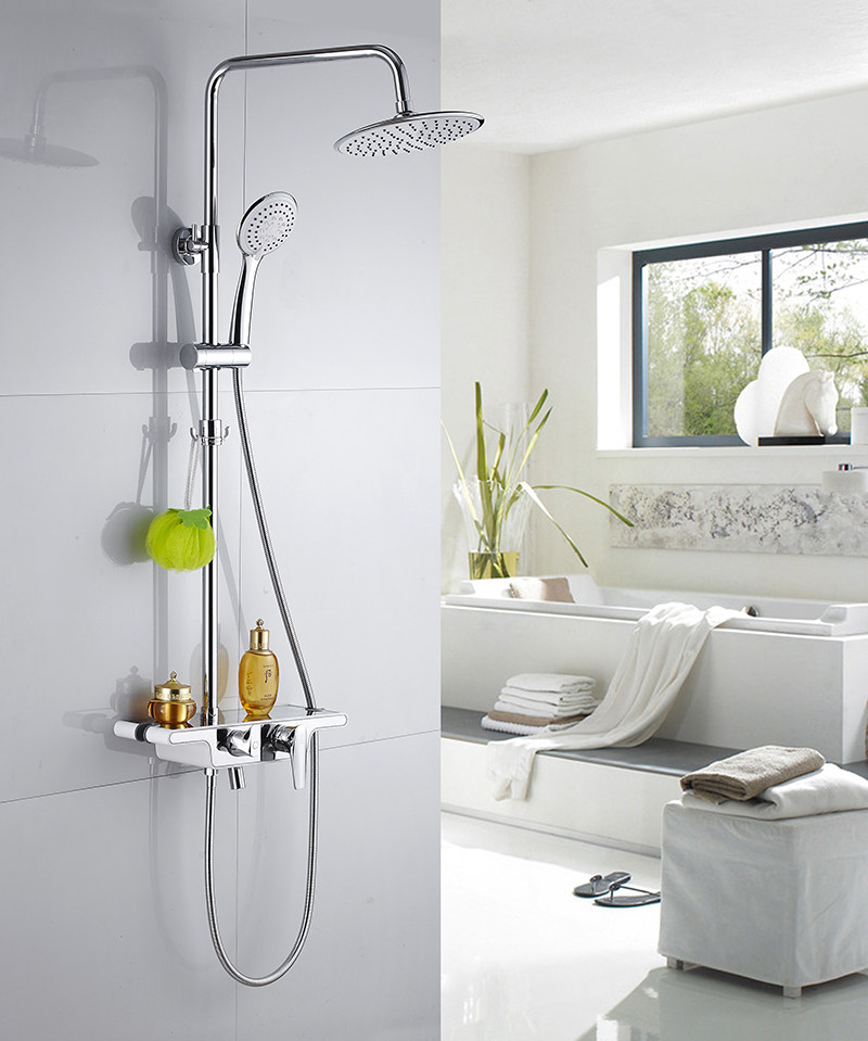 过江龙淋浴花洒套装 铜龙头冷热顶喷三挡出水升降淋浴器包邮安装