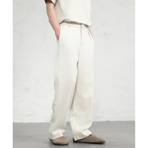 CAKUNTA天丝羊毛阔腿休闲西裤