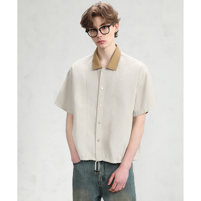 CAKUNTA复古工装高密度短袖衬衫